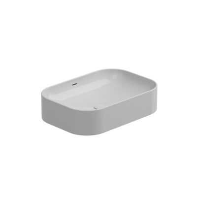 GSG Ceramic Design - Правоъгълна мивка за монтаж върху плот GSG EASY – бял гланц, 60 см, с преливник - AVE Ceramica