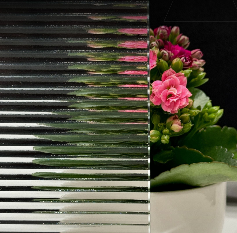 Правоъгълно огледало HARMONY с LED осветление и подрамка от орнаментно стъкло тип Флейта - AVE Ceramica