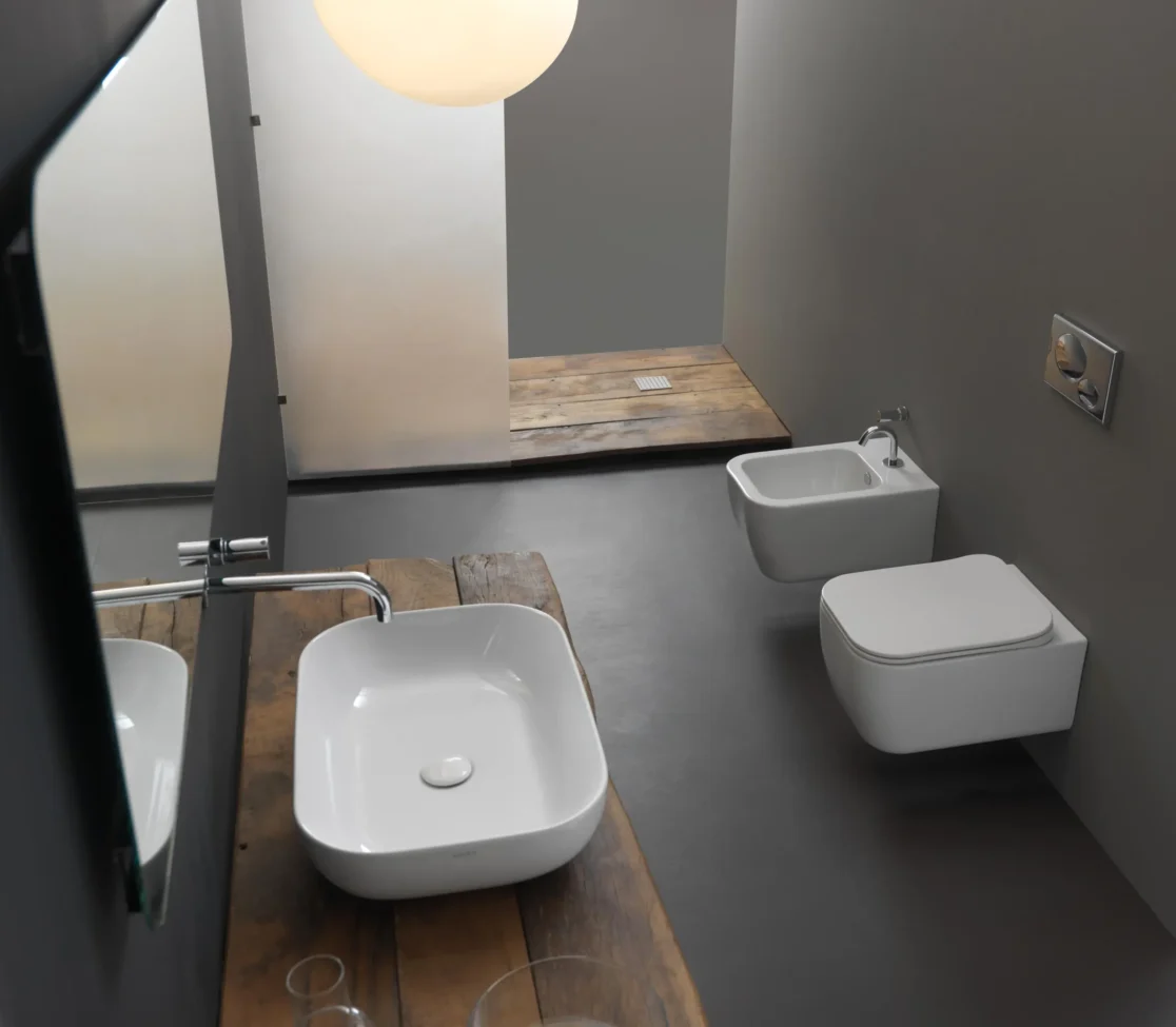 Окачена тоалетна чиния GSG BRIO – бял гланц, с функция SmartClean - AVE Ceramica