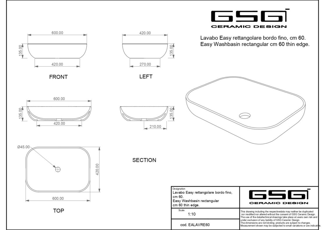 Промо! Правоъгълна мивка за монтаж върху плот GSG EASY – бял гланц, 60 см - AVE Ceramica
