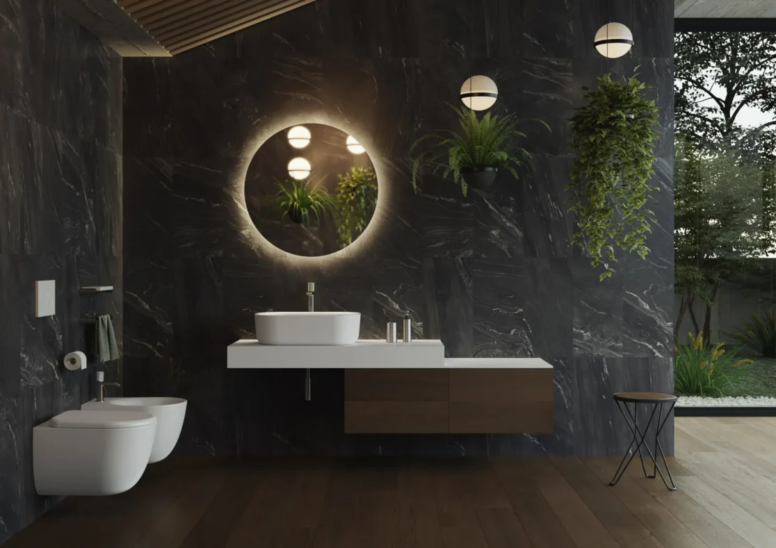 Окачена тоалетна чиния GSG HIT! – черен мат, с функция SmartClean - AVE Ceramica