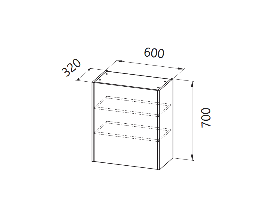 Шкаф за баня Bella B 702/600 - AVE Ceramica