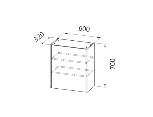 Шкаф за баня Bella B 702/600 - Горни шкафове за баня -  AVE Ceramica