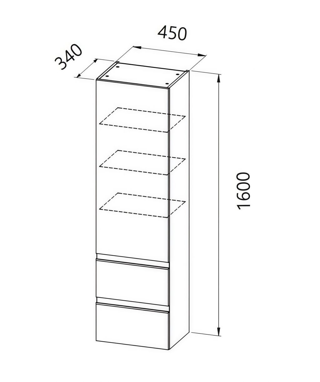 Шкаф колона Harmony окачена - AVE Ceramica