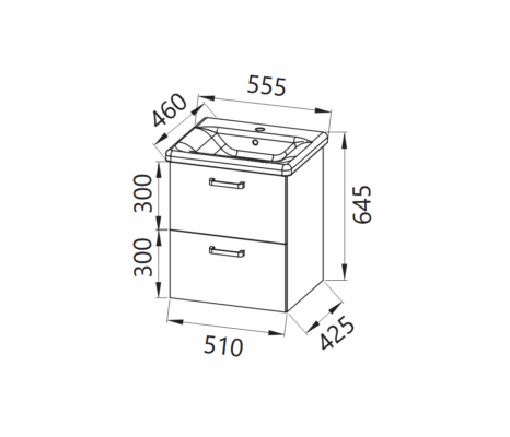 Шкаф за баня Evelin OUE II/2 – 55, 65, 80 - Shop -  AVE Ceramica