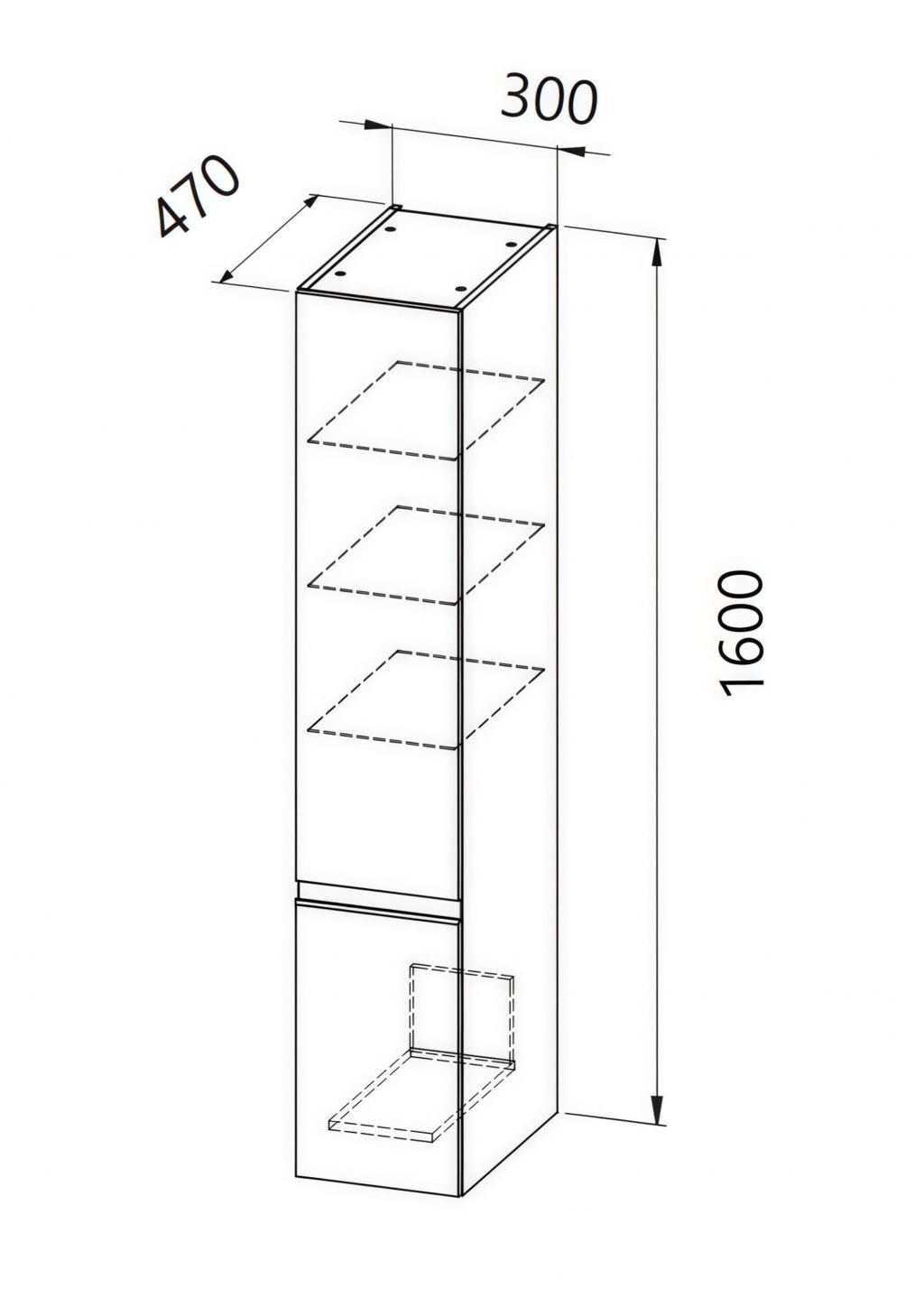 Шкаф колона Harmony окачена - AVE Ceramica