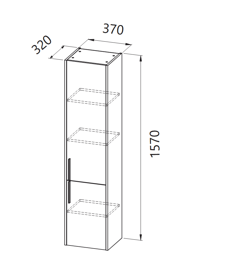 Шкаф колона за баня Bella B 1572/370 - AVE Ceramica