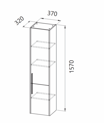 Шкаф колона за баня Bella B 1572/370 - Словения -  AVE Ceramica