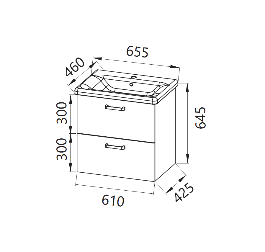 Шкаф за баня Evelin OUE II/2 – 55, 65, 80 - AVE Ceramica