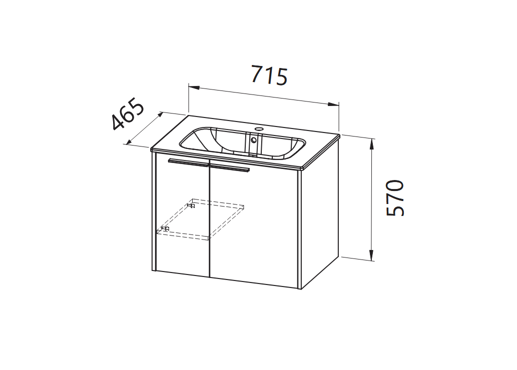 Шкаф за баня Bella – 60, 70, 80 - AVE Ceramica