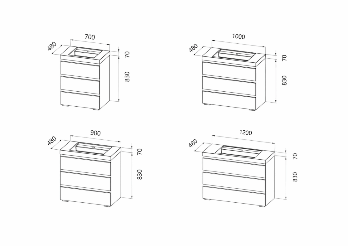 Шкаф за баня Harmony OUHF стоящ - AVE Ceramica