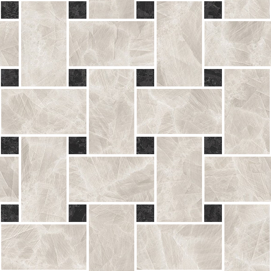 Гранитогрес Meteorite Mosaico Intreccio Nero/Bianco Nat 30×30 - AVE Ceramica