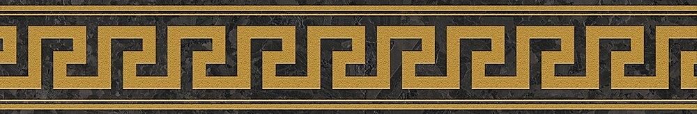 Гранитогрес Meteorite Fascia Greca Nero/Oro Lap 9.8×60 - AVE Ceramica