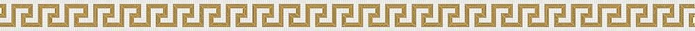 Гранитогрес Meteorite Listello Greca Bianco/Oro Lap 2.7×60 - AVE Ceramica