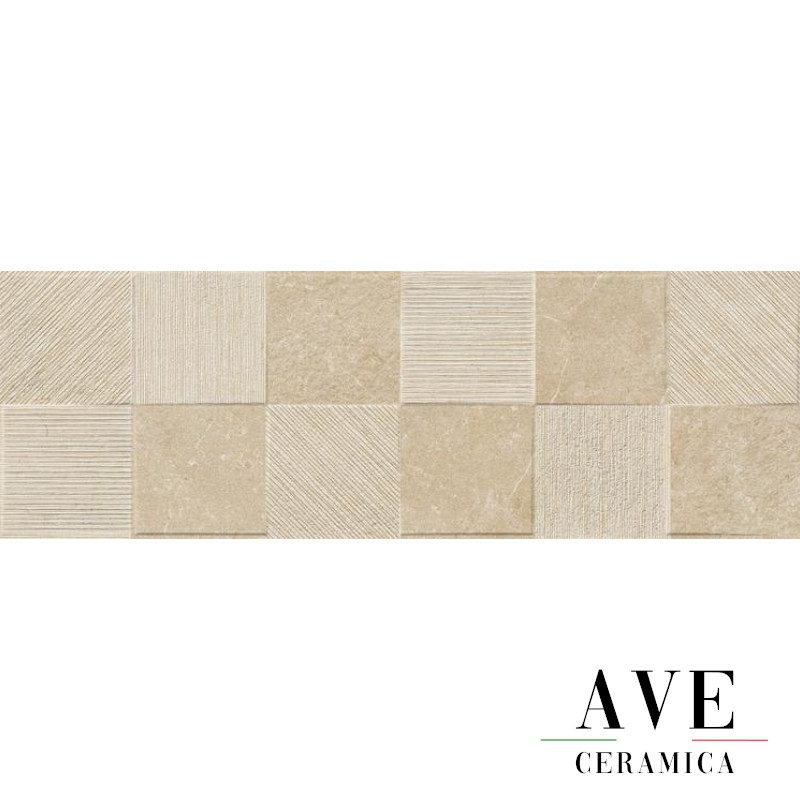 Фаянс за баня Ragno Eterna CleanOut 3D Quadro Greige 30х90 - AVE Ceramica