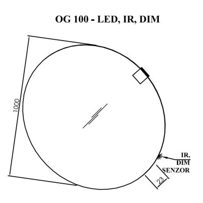Кръгло огледало за баня OG 0 100 -LED, IR, DIM - Огледала за баня -  AVE Ceramica