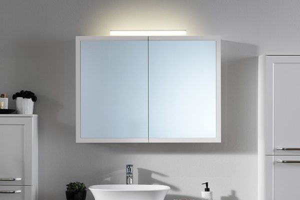 Мебели за баня - Горен шкаф за баня Blanche с огледало TOB 95 WH -LED, SW, S - AVE Ceramica
