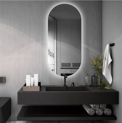 Огледала за баня - Овално огледало с LED осветление Sense 60х120 - AVE Ceramica