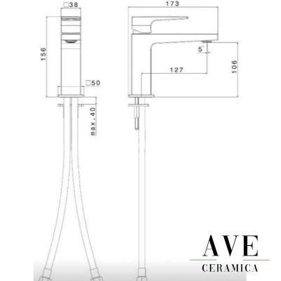 Смесител за мивка хром Alpi Una - Стандартни смесители за мивка -  AVE Ceramica