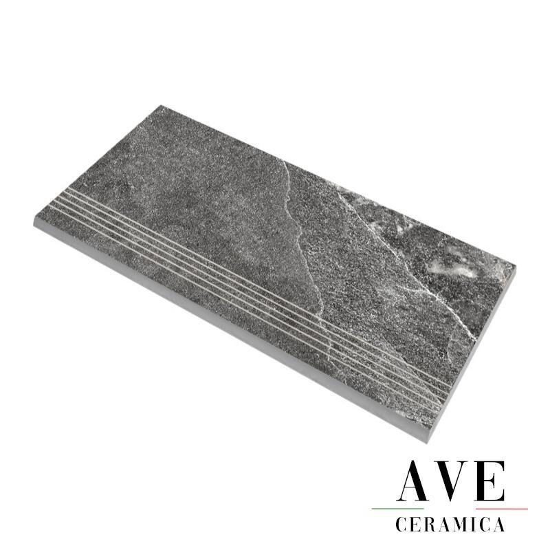 Стъпало от гранитогрес Kalakito Eco Steps black 30х60 - AVE Ceramica