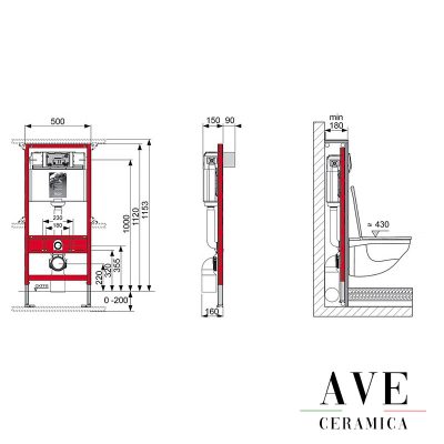 Структура за вграждане с активатор TECE LUх mini Black glass - Структури за тоалетни -  AVE Ceramica