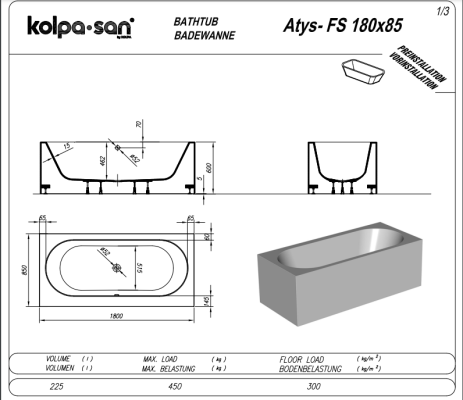 Свободностояща вана Atys-FS - Вани за баня -  AVE Ceramica