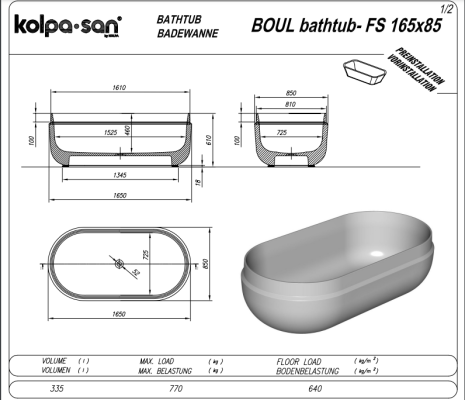 Свободностояща вана Boul-FS - Shop -  AVE Ceramica