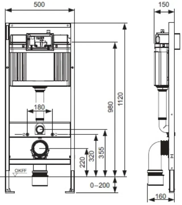 TECEbase структура за вграждане с казанче Base, активатор Base черен мат - AVE Ceramica