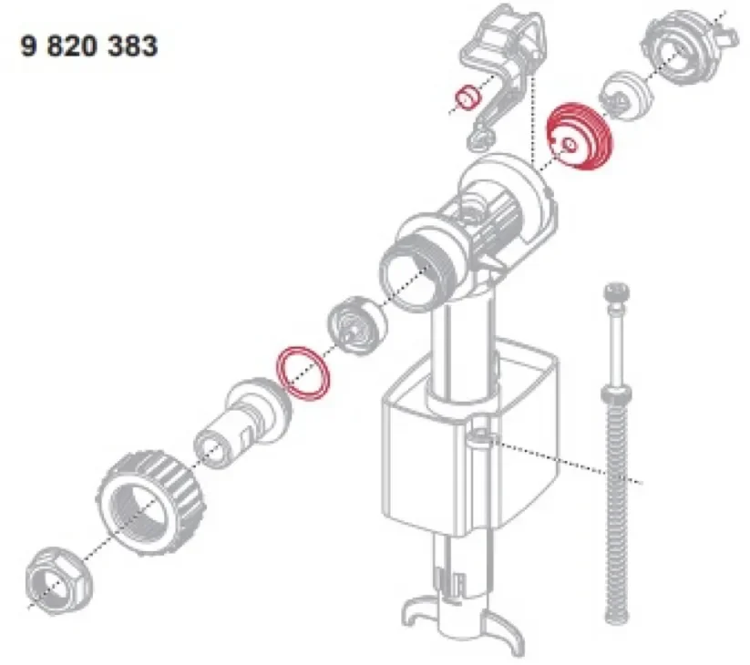 Комплект гумени уплътнения за пълнещ механизъм F10 - AVE Ceramica