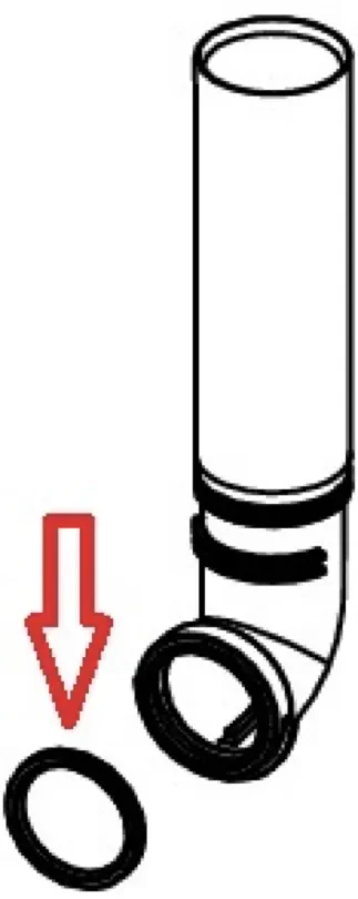 Уплътнение за тръбата на казанчето към снадката за тоалетната чиния - AVE Ceramica