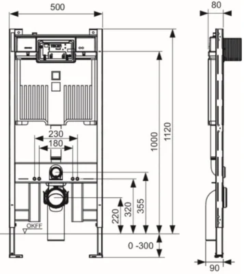 Структура за вграждане с казанче Octa II, 8см. - Shop -  AVE Ceramica