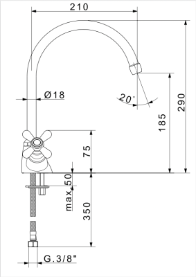 Висок смесител за мивка Lavelli Fleхdoccia с въртящ чучур 40700 - Shop -  AVE Ceramica
